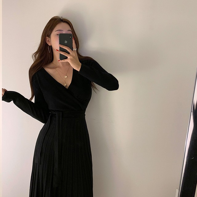 カシュクール ウエストリボン プリーツ ワンピース レディース 春 ロング Vネック 長袖 ウエストリボン スリム オフィス フォーマル プリーツワンピース きれいめ Officewalaa オフィスワラア レディースファッション スタイル カシュクール ウエストリボン プリーツ ワンピース レディース 春 ロング Vネック 長袖 ウエストリボン スリム オフィス フォーマル プリーツワンピース きれいめ Officewalaa オフィスワラア レディースファッション スタイル