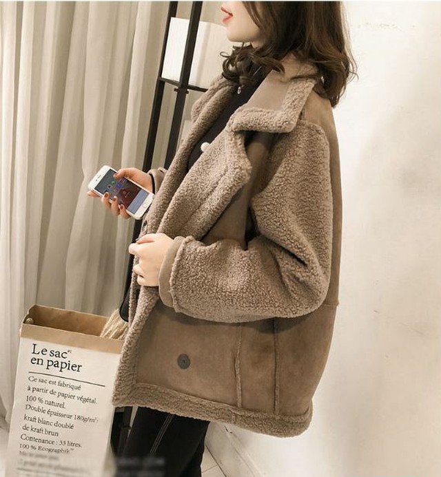 もこもこアウターレディース ボアブルゾン レディース ボアジャケット レディース ボア ショート コート ジャケット テーラー ルーズ もこもこ 冬 Evergreen