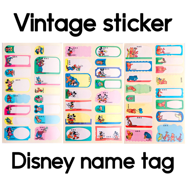 Jp Vintage Sticker ディズニーおなまえシール Disney Name Sticker 昭和レトロファンシー Ptm