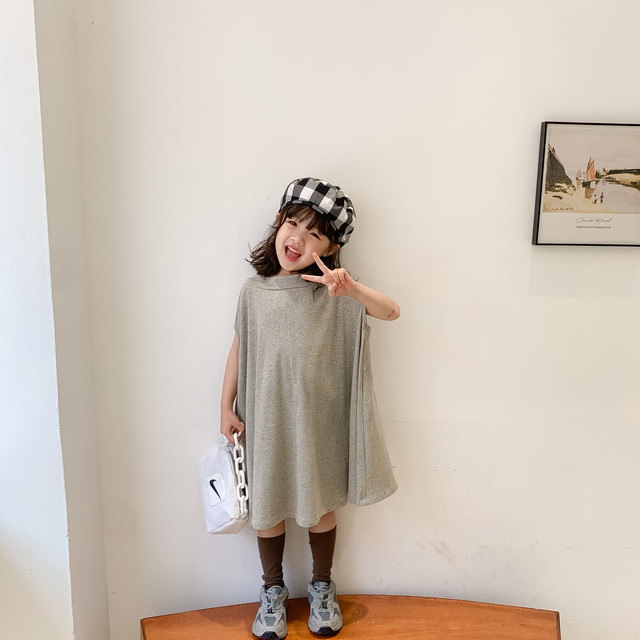 女の子 無地 ワンピース 夏 シンプル おしゃれ 90ー150cm 人気 Dyh海外子供用品