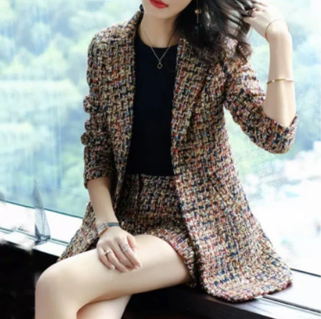 卒業式 スーツ ママ おしゃれ 春 ジャケット セットアップ レディース カジュアル きれいめ 入学式 入園式 卒園式 七五三 ママスーツ かっこいい 長袖 春秋 パンツスーツ ツーピース ショートパンツ セレブ セクシー ツイード ブラウン ミニ丈 Xl 2xl 代 30代 40代 50代