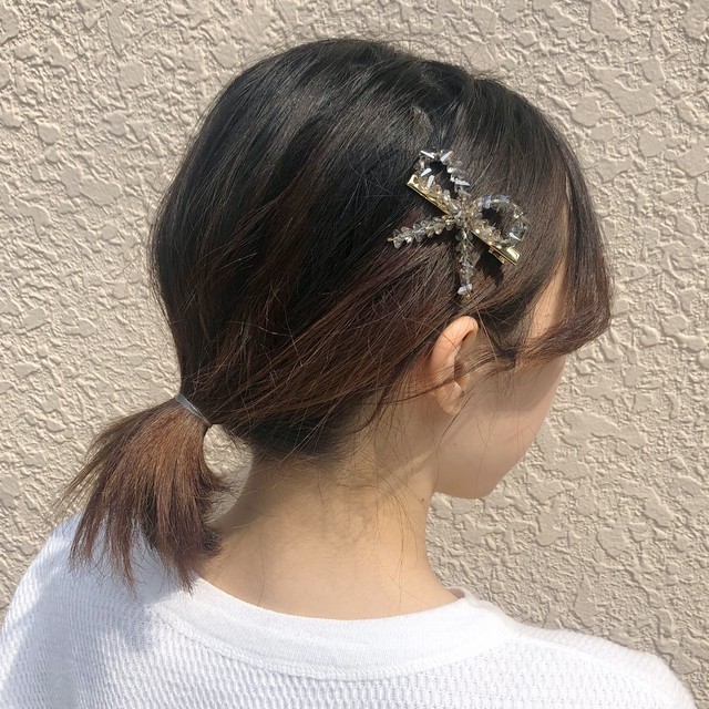 ビーズリボンピン ヘアピン クリップ ヘアアクセサリー 髪留め