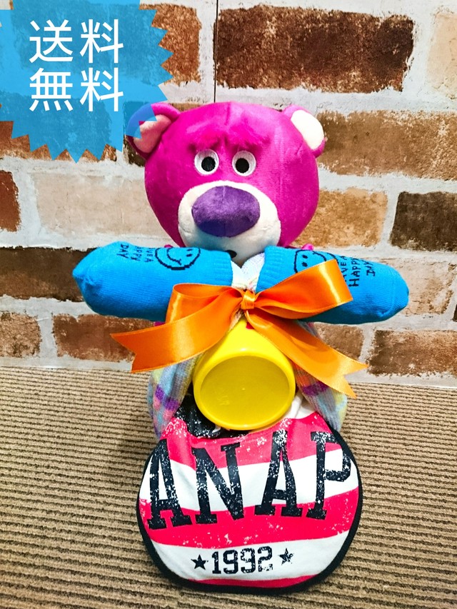 おむつバイク おむつケーキ オムツケーキ Anap アナップ 出産祝い 誕生祝い お祝い ディズニー ロッツォ トイストーリー おむつベビーカー ベビーギフト ベビーシャワー おむつケーキファクトリーby D4