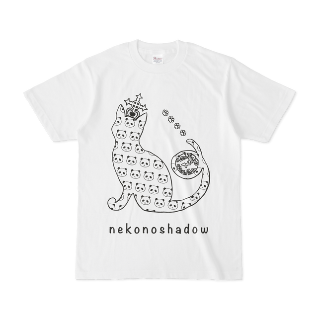 Tシャツ パンダ柄の猫の影 Nekonoshadow
