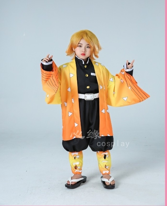 なりきりキッズ 我妻善逸 ぜんいつ コス キッズサイズ 子供用 子供コスプレ コスチューム コスプレ 衣装 コスプレ衣装 ハロウィン キャラクター 仮装 子供服 なりきり セット 仮装 コスチューム 発表会 パーティー イベント 撮影 100 150 韓国レディース キッズ