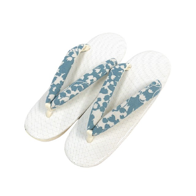 草履 おしゃれ ぞうり ウレタン草履 夏物 ブルー かわいい 花柄 和装 和装履物 着物 きもの キモノ 履物 日本製 フリーサイズ セール Kimonoroman Yukiya