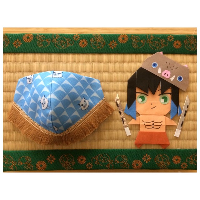 ノーズワイヤー入 鬼滅の刃 ハンドメイド オリジナルマスク 和柄 蝶柄 あまね Handmade 詩 マスク かわいいもの てづくり