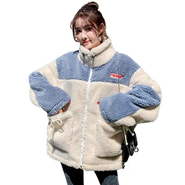 Jpcs Lauan ボアジャケット レディース 厚手 暖かい ボアブルゾン 冬 ゆったり アウトドア 羽織り 長袖 防寒 ふわふわ もこもこ ボア コート フリース ジャケット あっ たか アウター 通学 通勤 サイズm Az Japan Classic Store