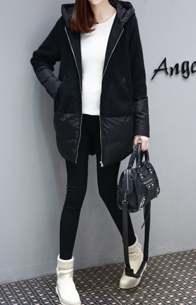 ダウンジャケット ダウンジャケット大きいサイズ ロングジャケット ロングジャンパー レディース アウター ジャケット ダウン ロング丈 大きいサイズ ビッグシルエット バイカラー オーバーサイズ モノクロ 無地 ロング丈 シンプル 体型カバー カジュアル 韓国 オルチャン