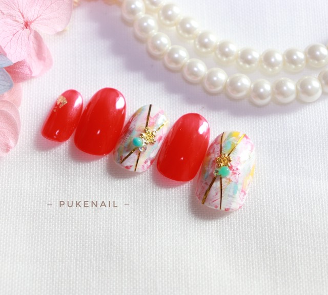 Pukeネイル No 380 色合わせ クール レッド ネイルチップ ネイルチップ つけ爪 購入ならpuke Nail