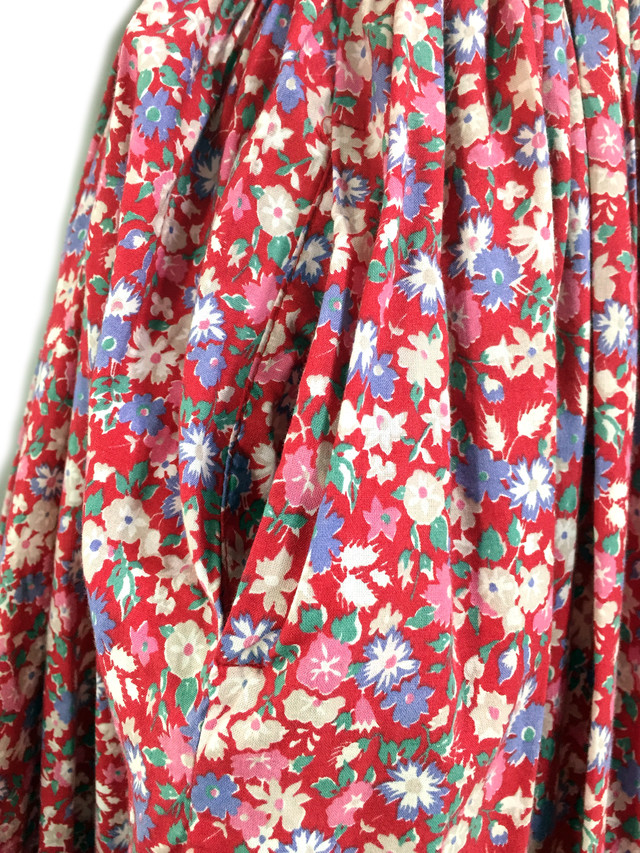 80s 80年代 英国製 ヴィンテージ Laura Ashley ローラアシュレイ 小花柄 ワンピース ドレス レディースm C0590 古着屋icecream