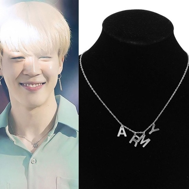 Bts Jimin ジミン着用モデル Army ロゴシルバーネックレス 日本未入荷アクセサリー Leadhope