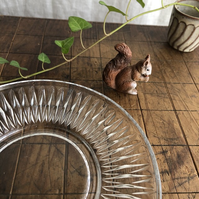 レトロ 可愛い ガラスのお皿 2枚セット 古雑貨どんぐり