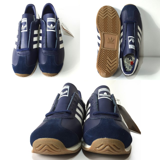 90 S Adidas カントリー 紺 白 Deadstock Hab
