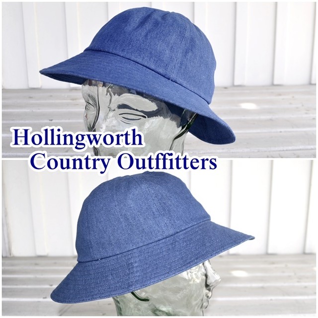 Hollingworth Country Outfitters ホリングワース カントリー アウトフィッターズ イギリス製 メンズ レディース デニムハット 帽子 男女兼用 ｐｅ１００７ｄ Bluelineshop