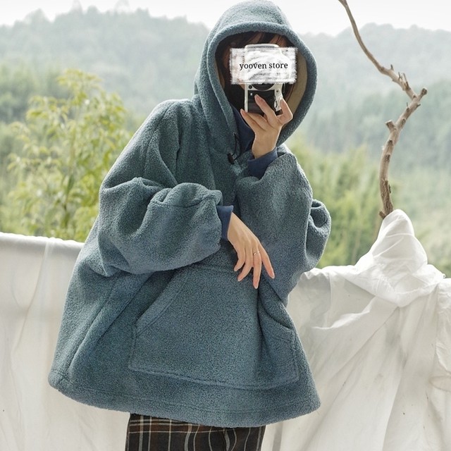 パーカー ボア タートルネック ハイネック フード付き レイヤード風 重ね着風 オーバーサイズ カジュアル ｇｄｒ