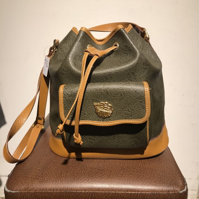 Nina Ricci ニナリッチ 巾着型ショルダーバッグ グリーン ブラウン ｕｔａ５