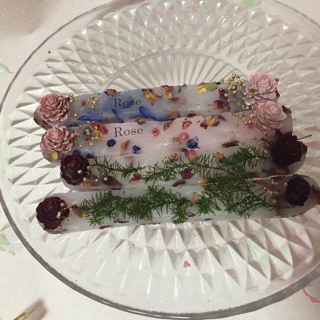 ローズのアロマワックスバー２本入 ハッピーキャンドルほのか