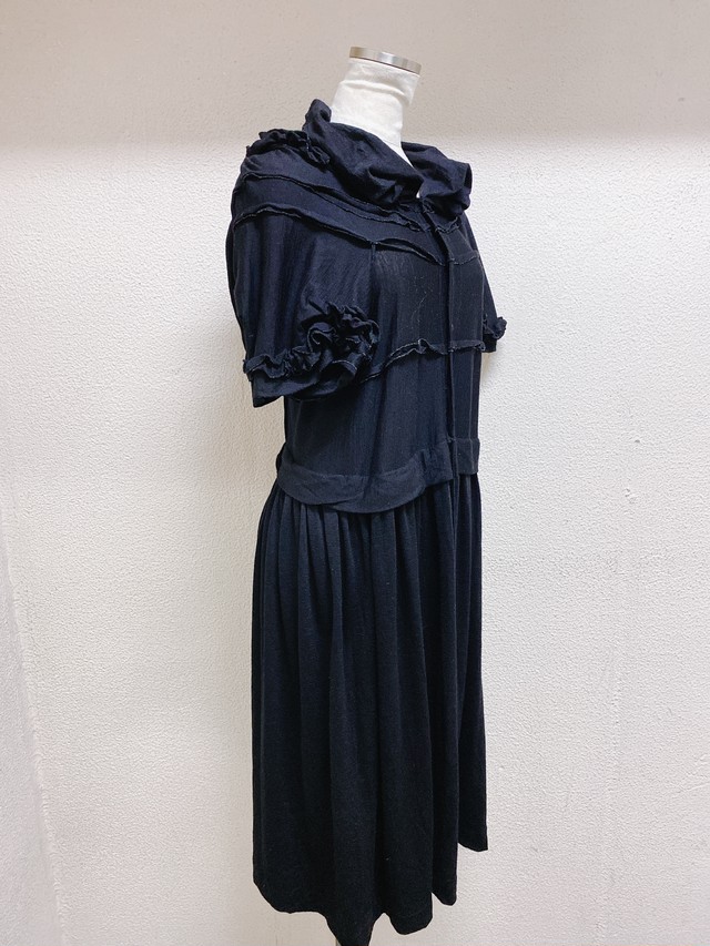 コムデギャルソン 半袖ワンピース 黒色 ウール Tao Comme Des Garcons Uta