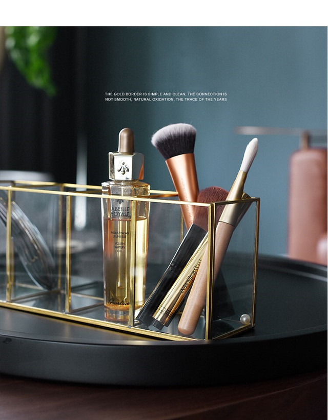 ゴールドフレーム アクリル コスメ収納 ケース Mykinity