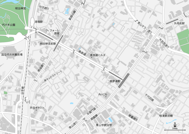 東京 原宿 表参道 青山 Pdfデータ マップ作成素材 地図素材をダウンロードにて販売するお店 今八商店