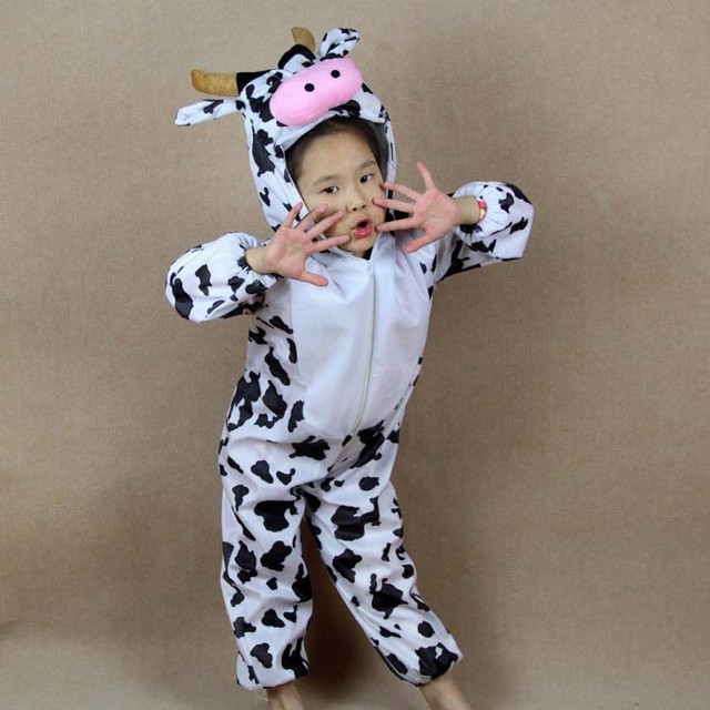 コスプレ 動物 牛 ハロウィン クリスマス パーティー 男の子 女の子 Cow コスチューム 130 Humming K