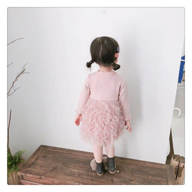 予約商品 ふわふわ チュール ワンピース 子供服 キッズ 子供 長袖 子供ワンピース 長袖 リボン コットン ふわふわ チュール 春 夏 秋 冬 裾フリル 結婚式 発表会 パーティードレス 卒園式 入園式 入学式 韓国 Lavoro