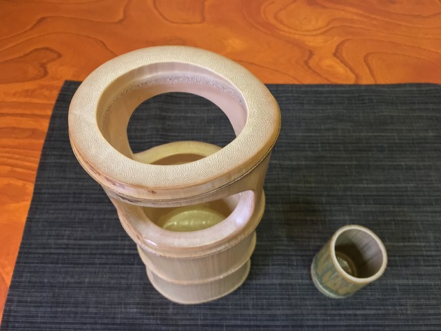 ハンドメイド 竹 置筒 花入 座禅 竹製 花器 花瓶 一輪挿し 茶 茶道 Chamolynn