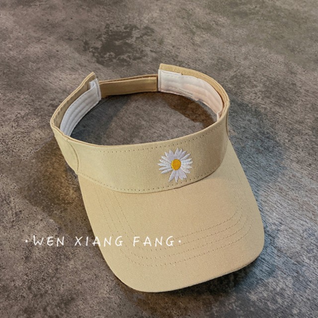 送料無料 サンバイザー コットン キャンバス キャップ 帽子 花柄 ワンポイント 可愛い ナチュラル 夏 Sunrise0911