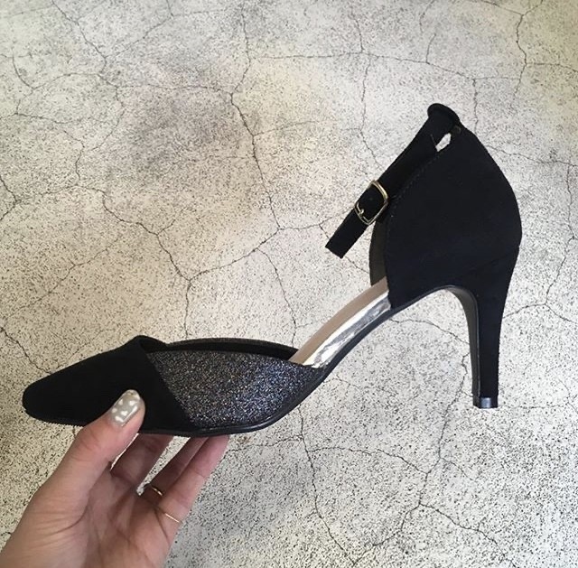 バイカラーアンクルストラップ高ヒールパンプス Gloveeek