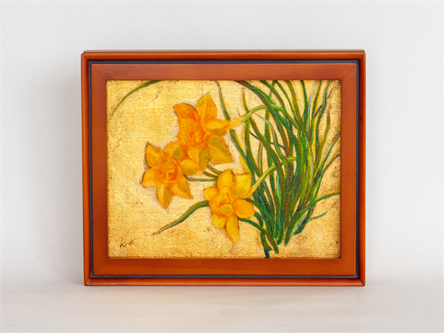 絵画 ミクストメディア 黄水仙 Yellow Daffodil 一幅画 黄水仙 Art Fractal アート フラクタル 日本のアート クラフトの通販