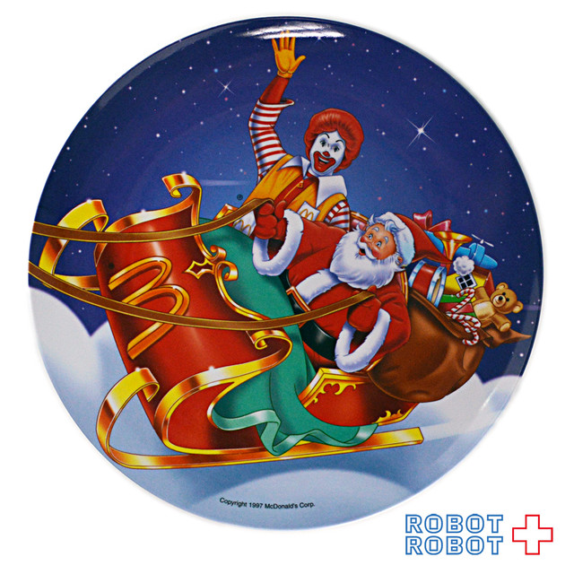 マクドナルド絵皿ドナルドとサンタのソリ Robotrobot
