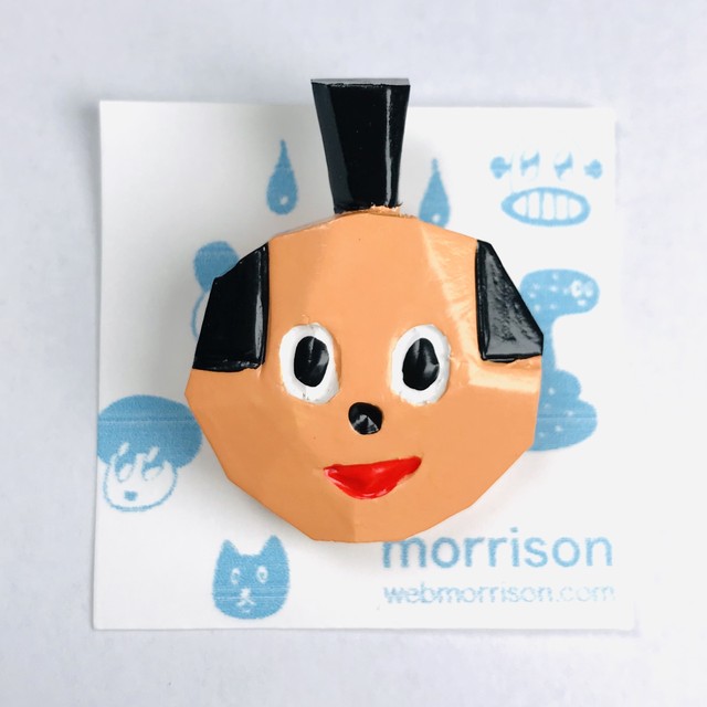 【morrison ムラバヤシケンジ】2.5次元木彫バッチ