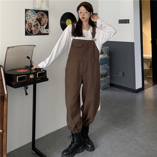 サロペットパンツ オーバーオール オールインワン フルレングス カジュアル ストリート ナチュラル ボーイッシュ メンズライク 秋 冬 Pp Mahha Planet