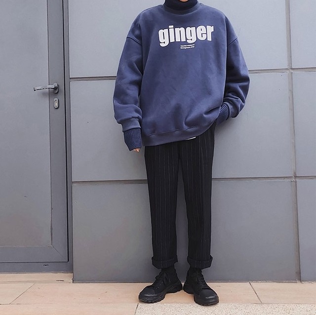 裏起毛 メンズxl ブルー ハイネックトレーナー Like Happy インポートセレクトショップ Co