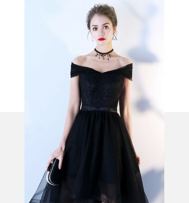 バックリボン Vネック オフショル ワンピース ドレス フィッシュテール 結婚式 謝恩会 同窓会 Xs 3l Ka134 Kanoa ドレスショップ