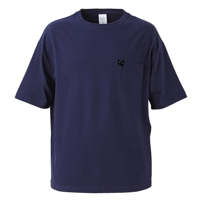 【NEW】3色展開 "猫庭ビッグシルエット Tシャツ"(ポケット付) 全国送料無料