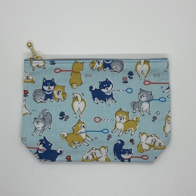 Afm 柴犬柄中ポーチ 犬 いぬ イヌ ポーチ ミニポーチ 小物入れ 小物ケース 小物ポーチ ハンコ入れ ハンコケース カード入れ カードケース 名刺入れ 名刺ケース コスメポーチ コスメケース コスメ入れ Npo法人 一匹でも犬 ねこを救う会