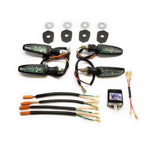 Z125pro Led流れるウインカー ポジションランプ 専用リレー 接続ハーネス ドライカーボン削り出しウインカーホルダー１台分 Zracing