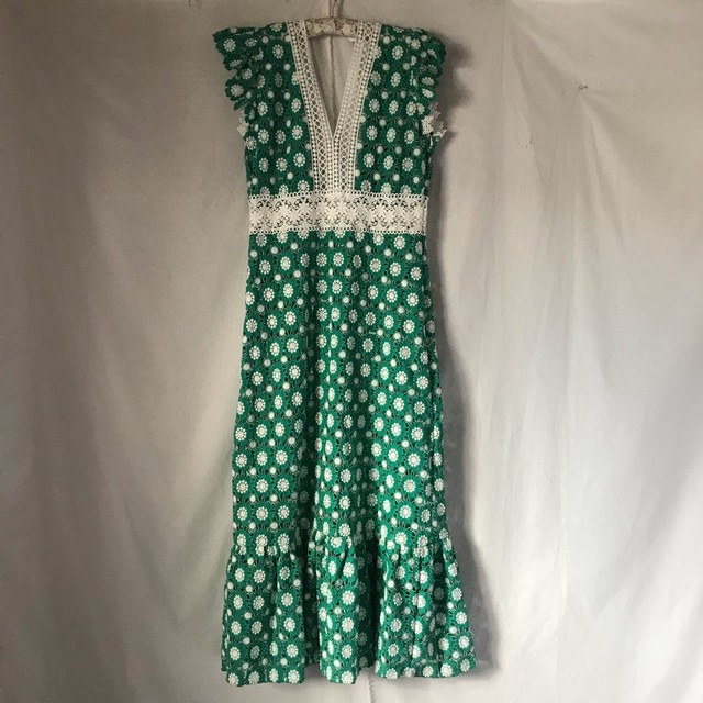 グリーンかぎ編みワンピース Boutique8