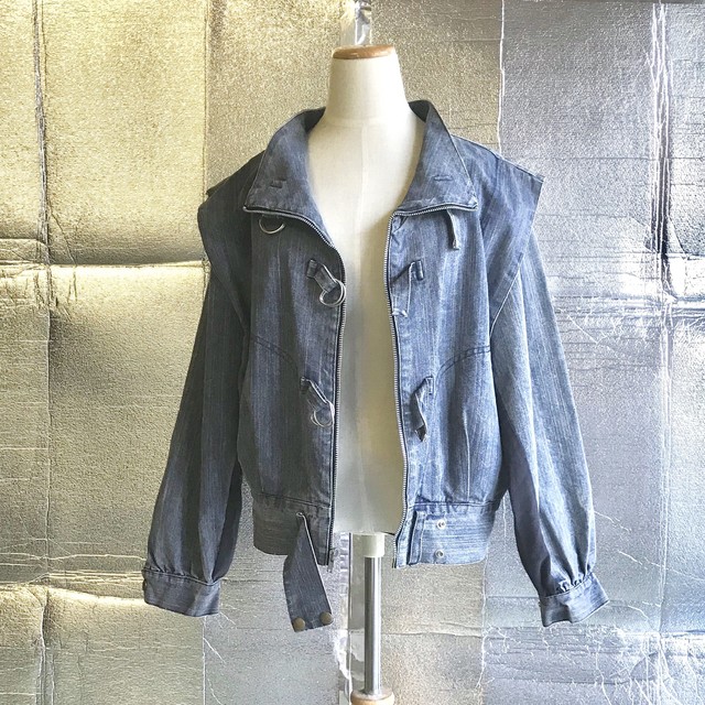 80s Unknown デニム ジャケット 変形 アメリカ 古着 デザイン古着 ヴィンテージ ユーロ 中古 Marithe Francois Gilbaud マリテフランソワジルボー 3 1 Phillip Lim フィリップリム Raf Simons ラフシモンズ ラッドミュージシャン Number Nine ナンバーナイン Under