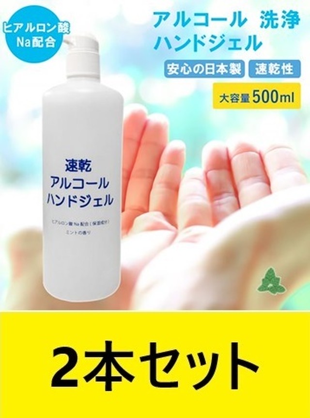 2本セット 日本製 除菌ハンドジェル アルコール 洗浄 除菌ジェル 手指ハンドジェル 500ml 2 ミントの香り 速乾性 安心 ｋirei Web