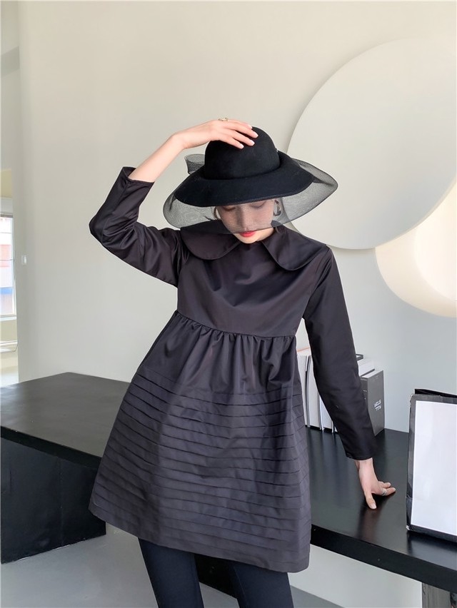 フレアデザイン丸襟ワンピース Selectshop Mymee