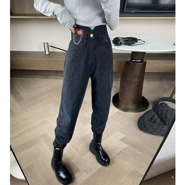 label chain loose pants