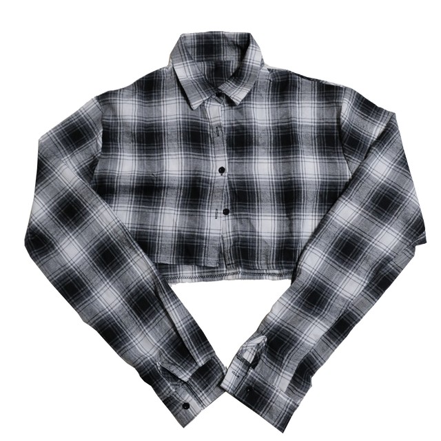 【Cat & Parfum】Cropped Check Shirts