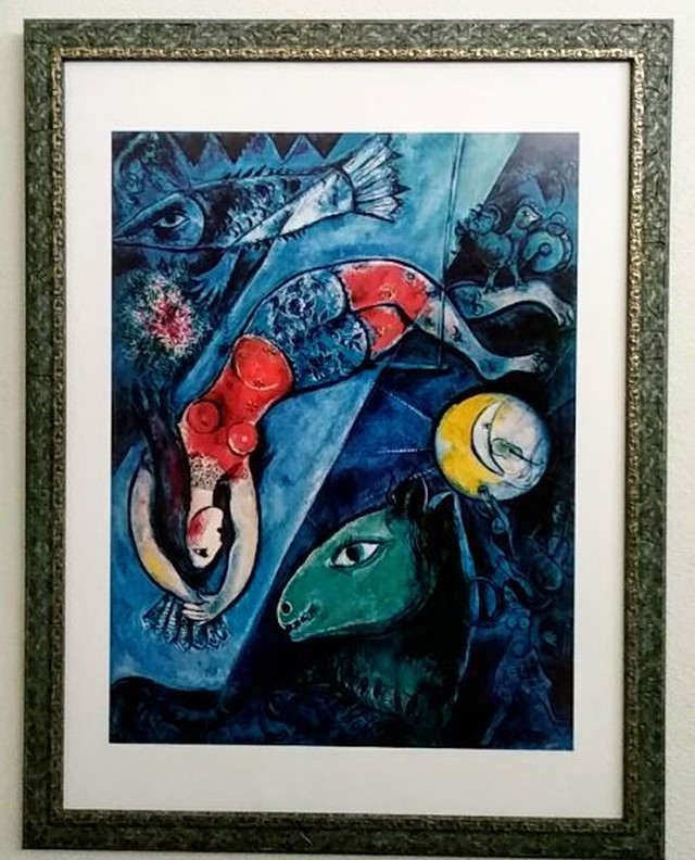 マルク シャガール 青いサーカス ポスター額装 額縁外寸68 0ｘ 0ｘ3 0 内寸60 2ｘ80 2 K 357 平和堂