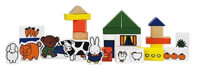 Miffy Wooden Blocks Farm 28pcs ミッフィー つみき ブロック 木製おもちゃ Mimi Style