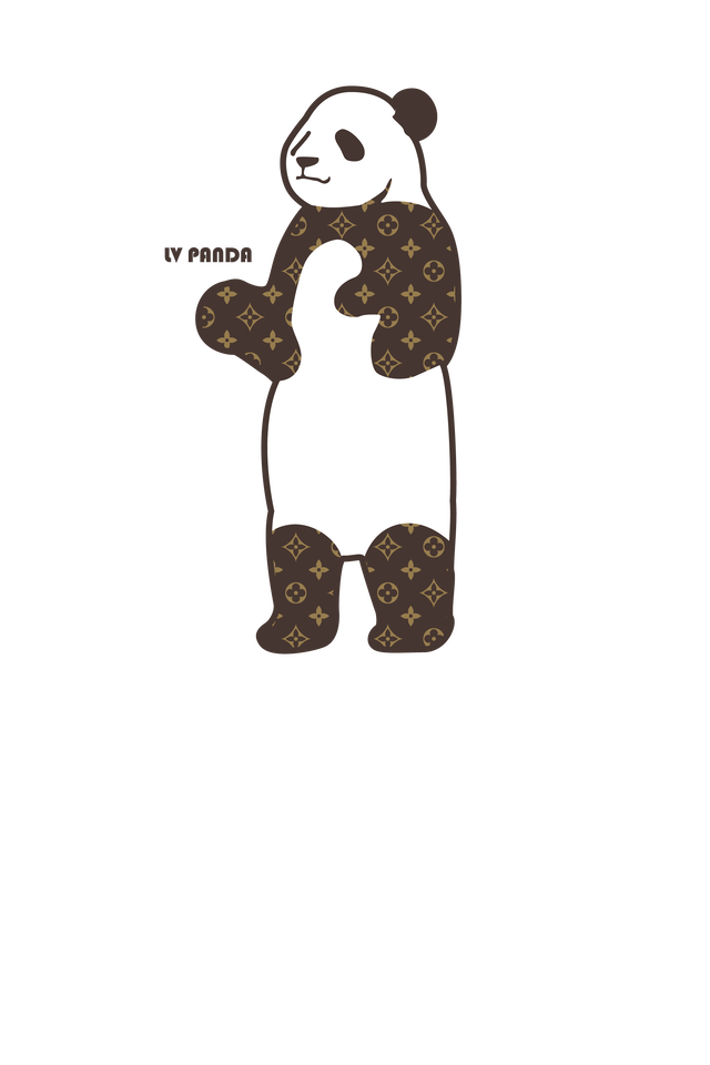 Lv Panda ルイヴィトンのモノグラム風柄のパンダ B Everyday365t アイデンティティを表現する デザイナーtシャツ通販