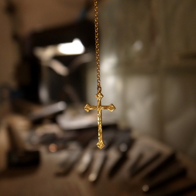 K18金ゴールドネックレス ロザリオクロス Forメンズ Gold Necklace 18k ネックレス By Harufumi Shiraki