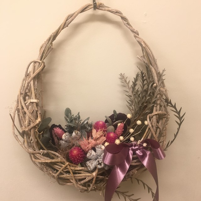 バスケットアレンジ 壁掛け ドライフラワー 87tsumugi